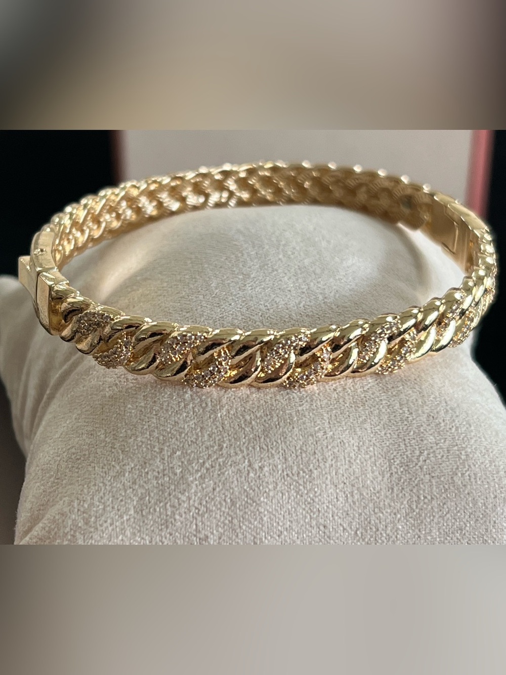 Camila Coelho Gold Tone Crystal Bangle Bracelet NIB